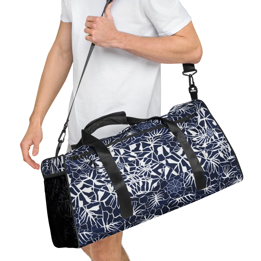 Indigo Bloom on Duffle Bag — Right Front