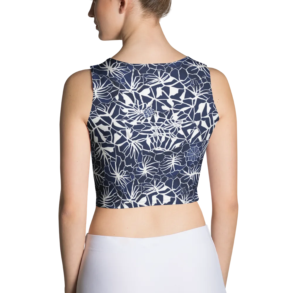 Indigo Bloom on Crop Top — Back