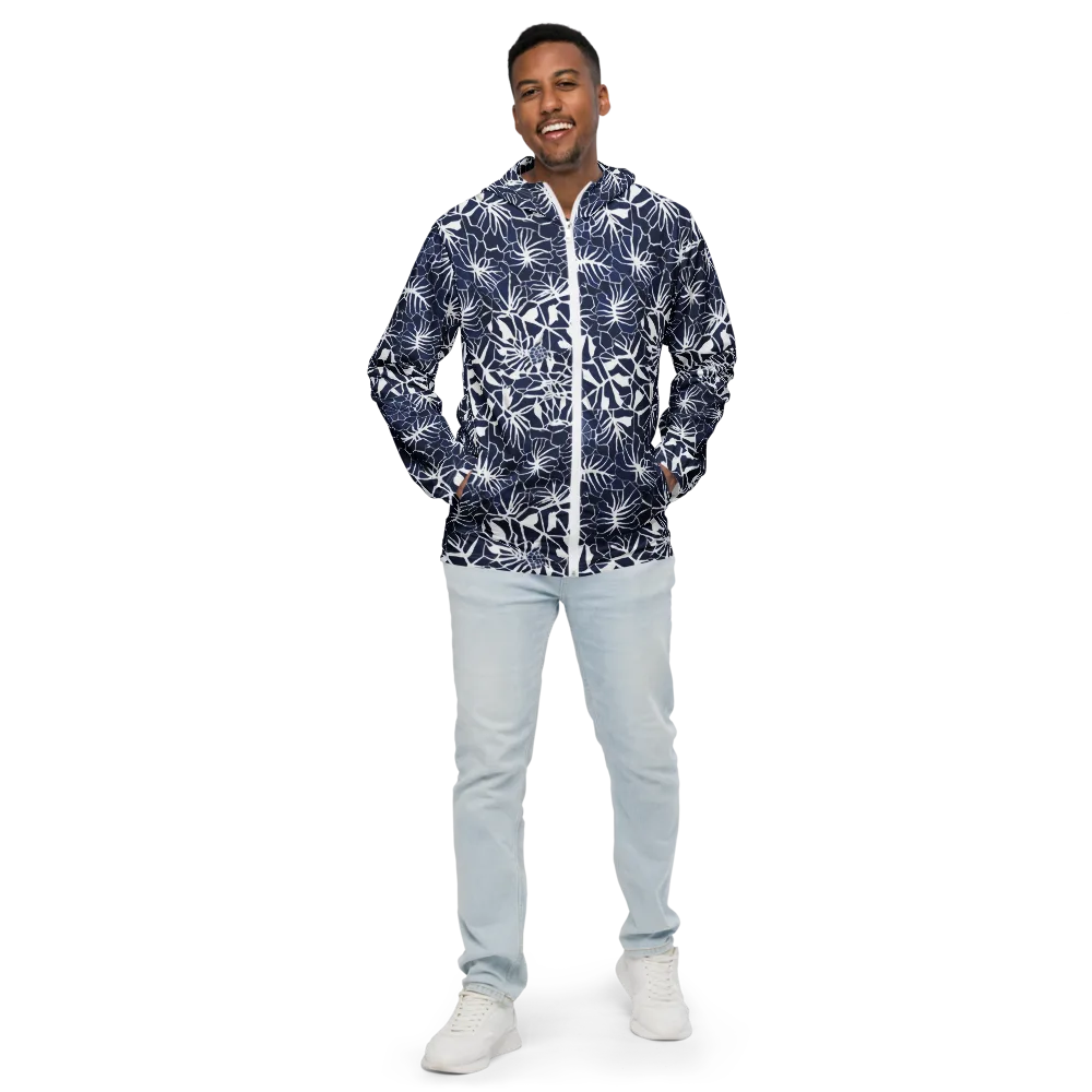 Indigo Bloom on Men's Windbreaker — Front