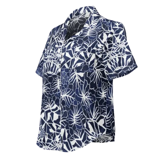 Indigo Bloom on a Women's Short Sleeve Pajama Top