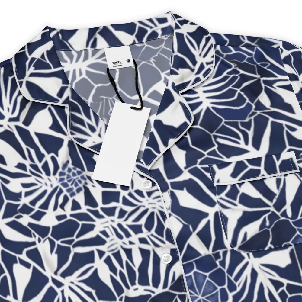 Indigo Bloom on Women's Short Sleeve Pajama Top — Product details