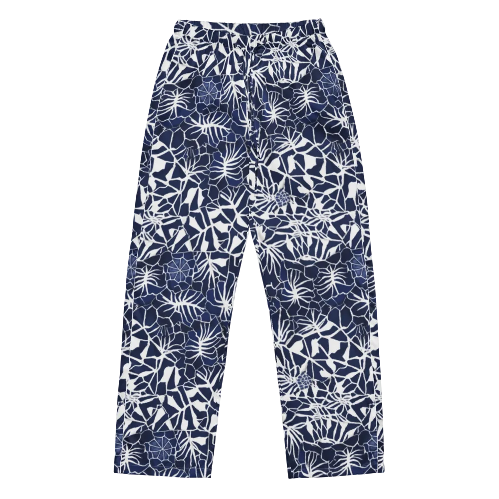 Indigo Bloom on Women's Pajama Pants — Front