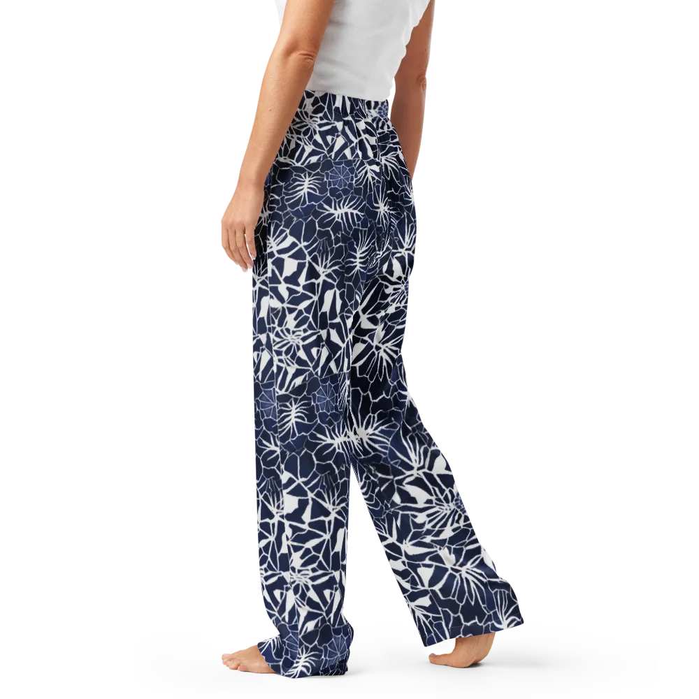 Indigo Bloom on Women's Pajama Pants — Left