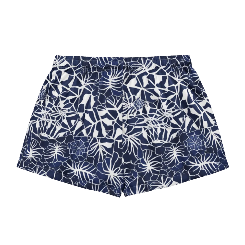 Indigo Bloom on Women's Pajama Shorts — Back