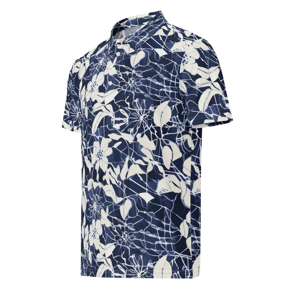Moonlit Botanica on Men's Slim Fit Polo Shirt — Left Front