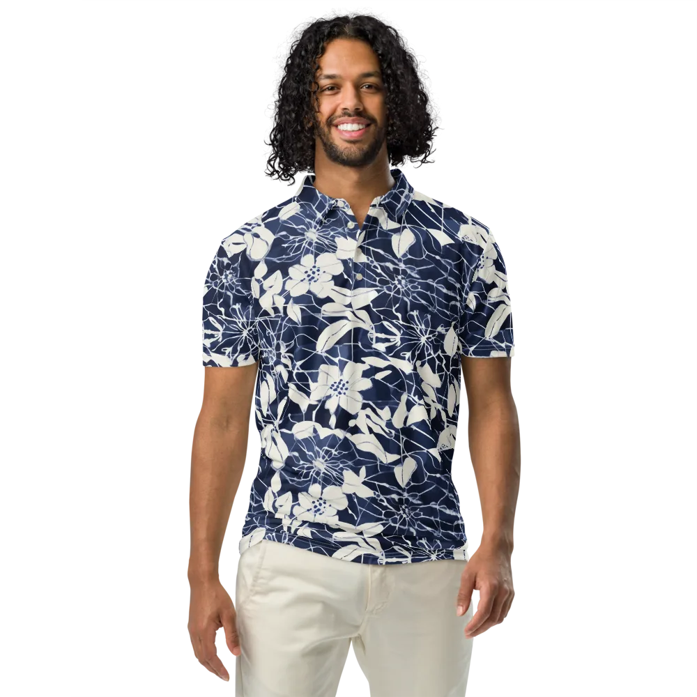 Moonlit Botanica on Men's Slim Fit Polo Shirt — Front