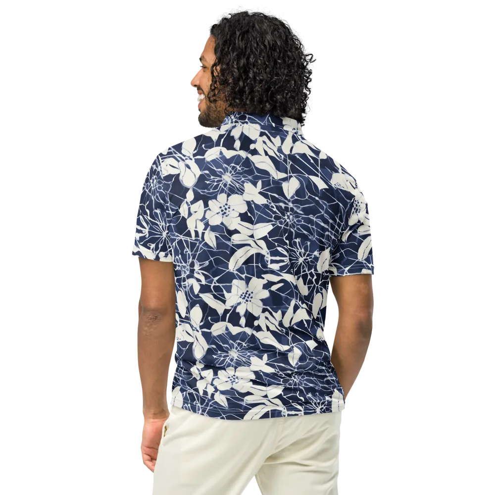 Moonlit Botanica on Men's Slim Fit Polo Shirt — Back