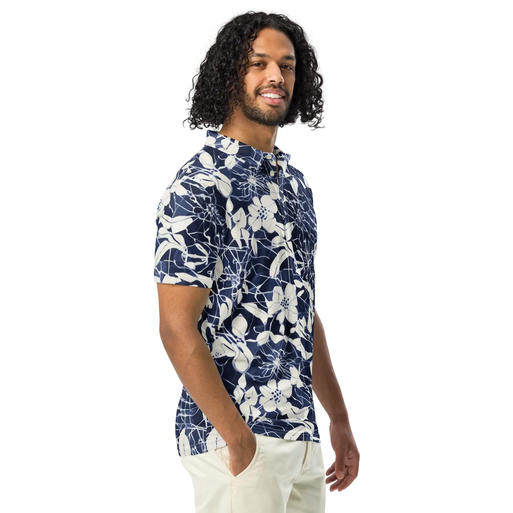 Moonlit Botanica on Men's Slim Fit Polo Shirt — Right Front