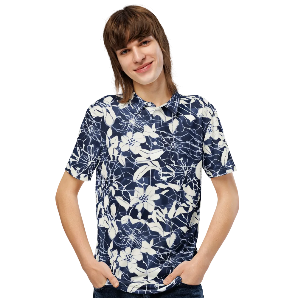 Moonlit Botanica on Men's Slim Fit Polo Shirt — Front