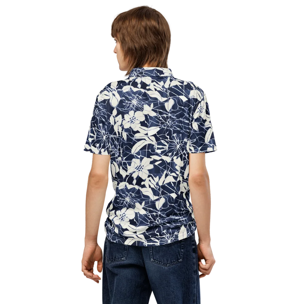 Moonlit Botanica on Men's Slim Fit Polo Shirt — Back