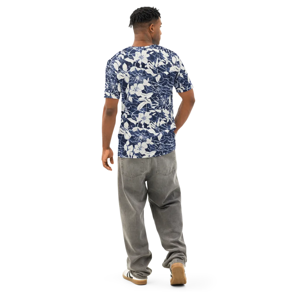 Moonlit Botanica on Men's Cotton Crew Neck T-Shirt — Back