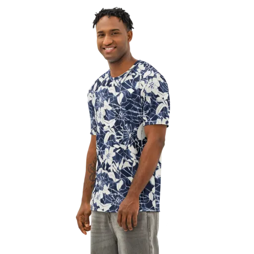 Moonlit Botanica on a Men's Cotton Crew Neck T-Shirt