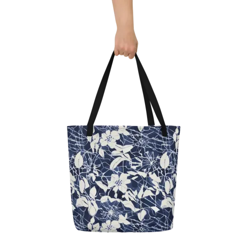 Moonlit Botanica on a Large Tote Bag W/ Pocket