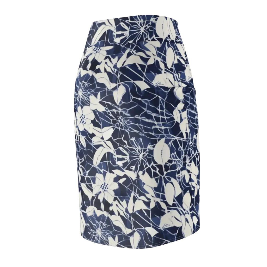 Moonlit Botanica on Pencil Skirt — Back Side