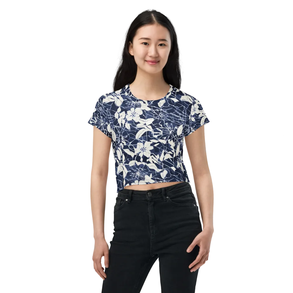 Moonlit Botanica on Crop Tee — Front