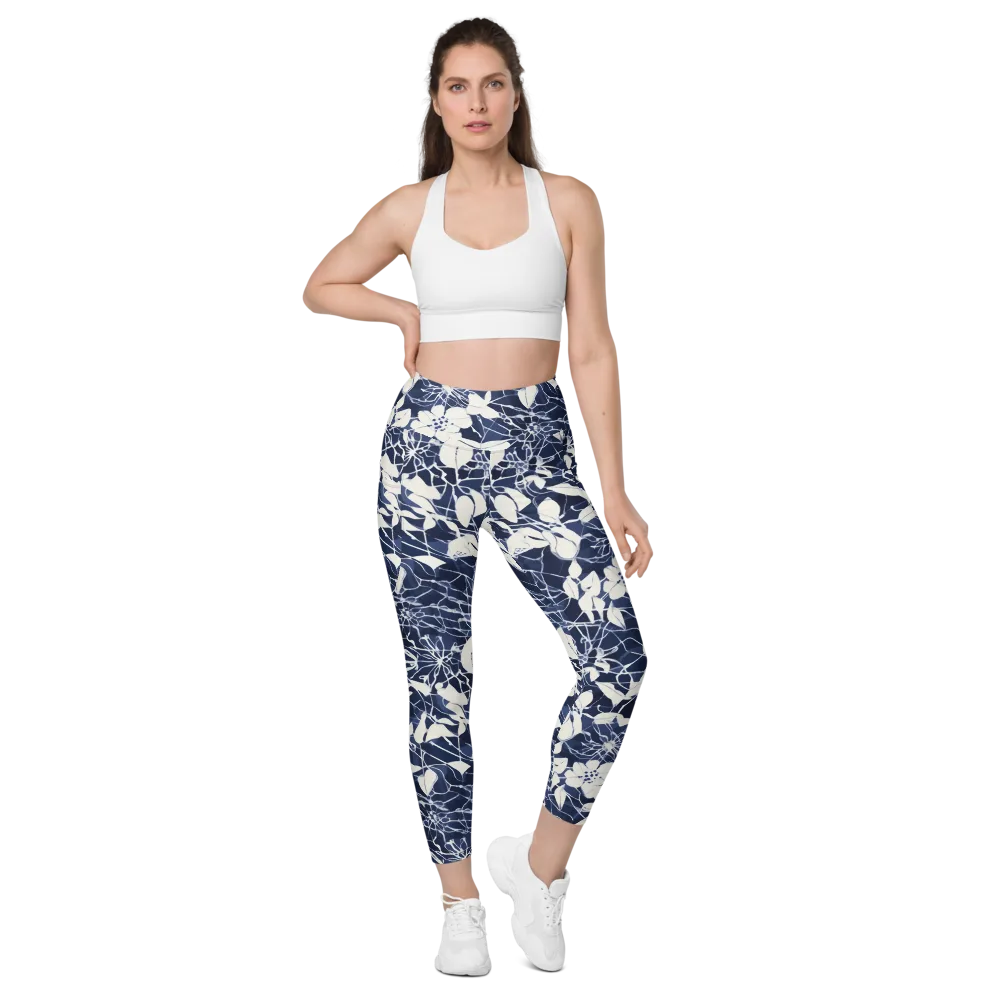 Moonlit Botanica on Leggings with Pockets — Front
