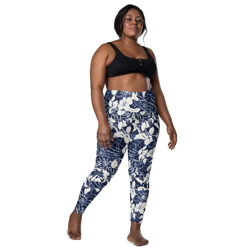 Moonlit Botanica on Leggings with Pockets — Front