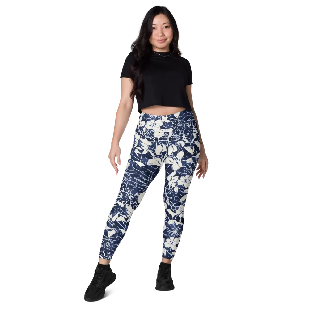 Moonlit Botanica on Leggings with Pockets — Front