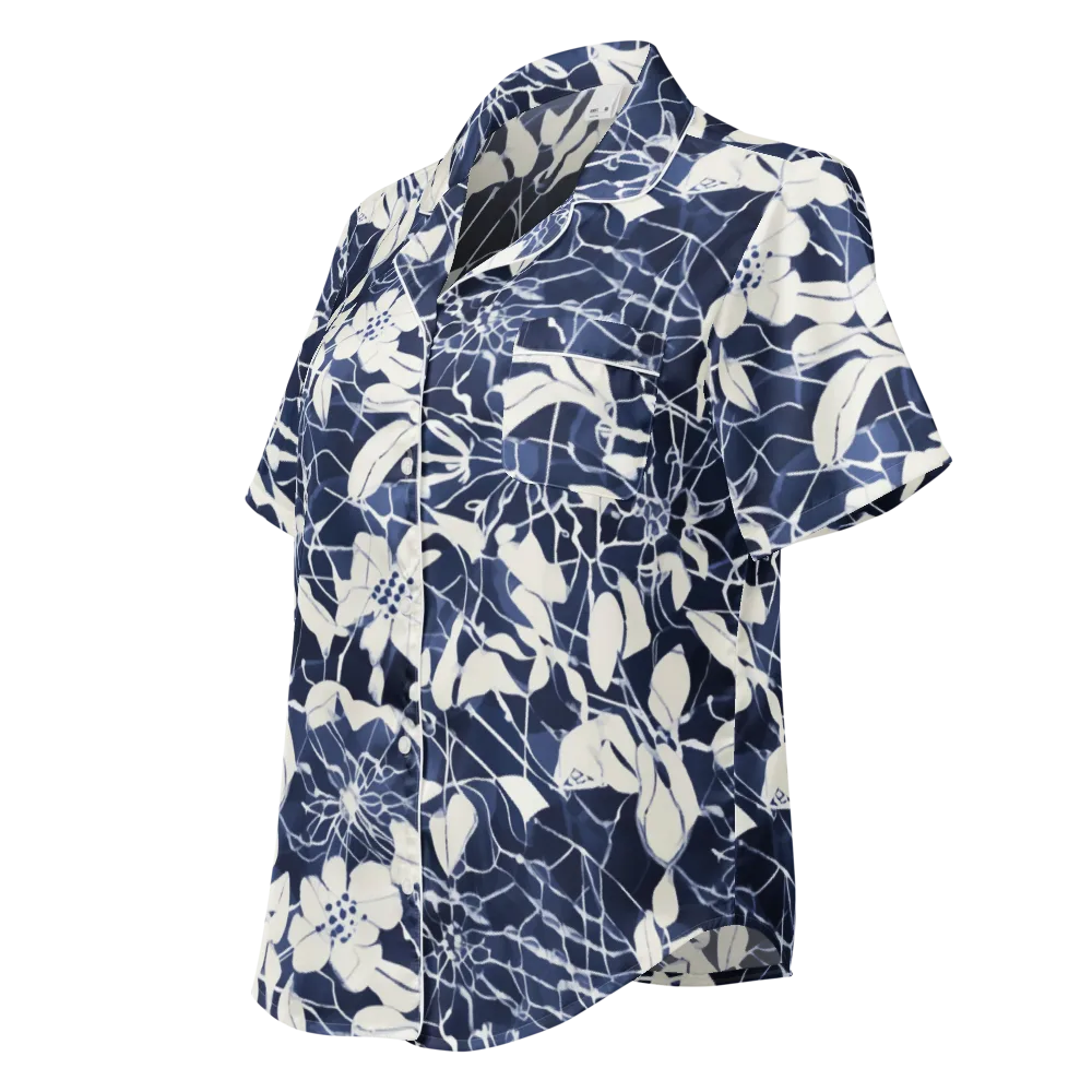 Moonlit Botanica on Women's Short Sleeve Pajama Top — Left Front