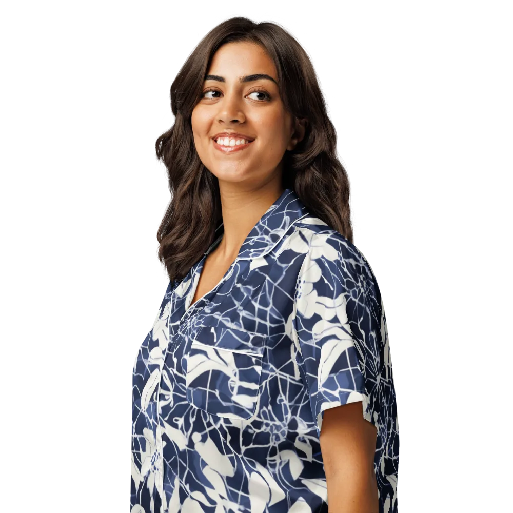 Moonlit Botanica on Women's Short Sleeve Pajama Top — Left Front