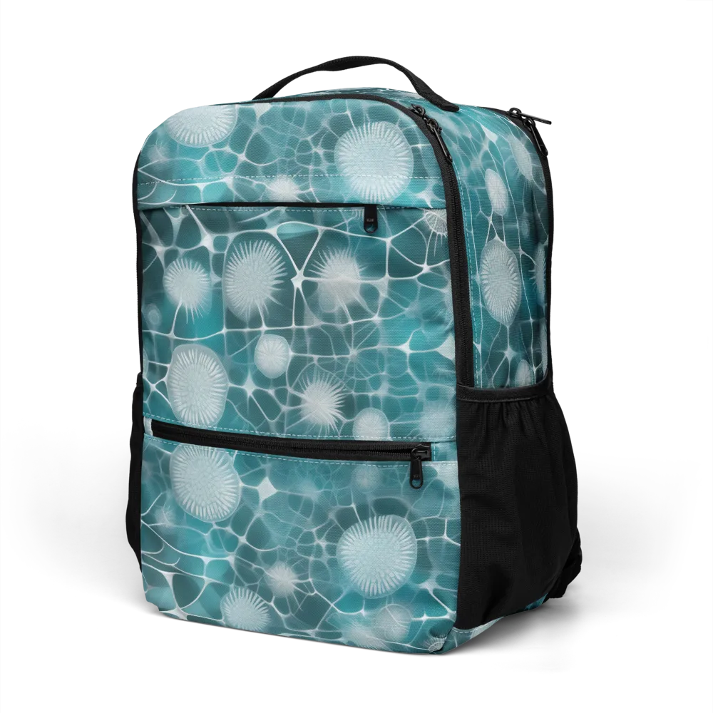 Aqua Dandelion on Utility Backpack — Left Front