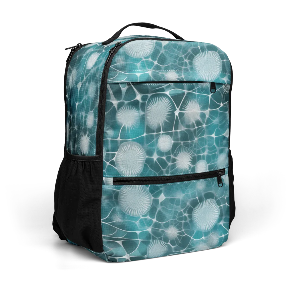 Aqua Dandelion on Utility Backpack — Right Front