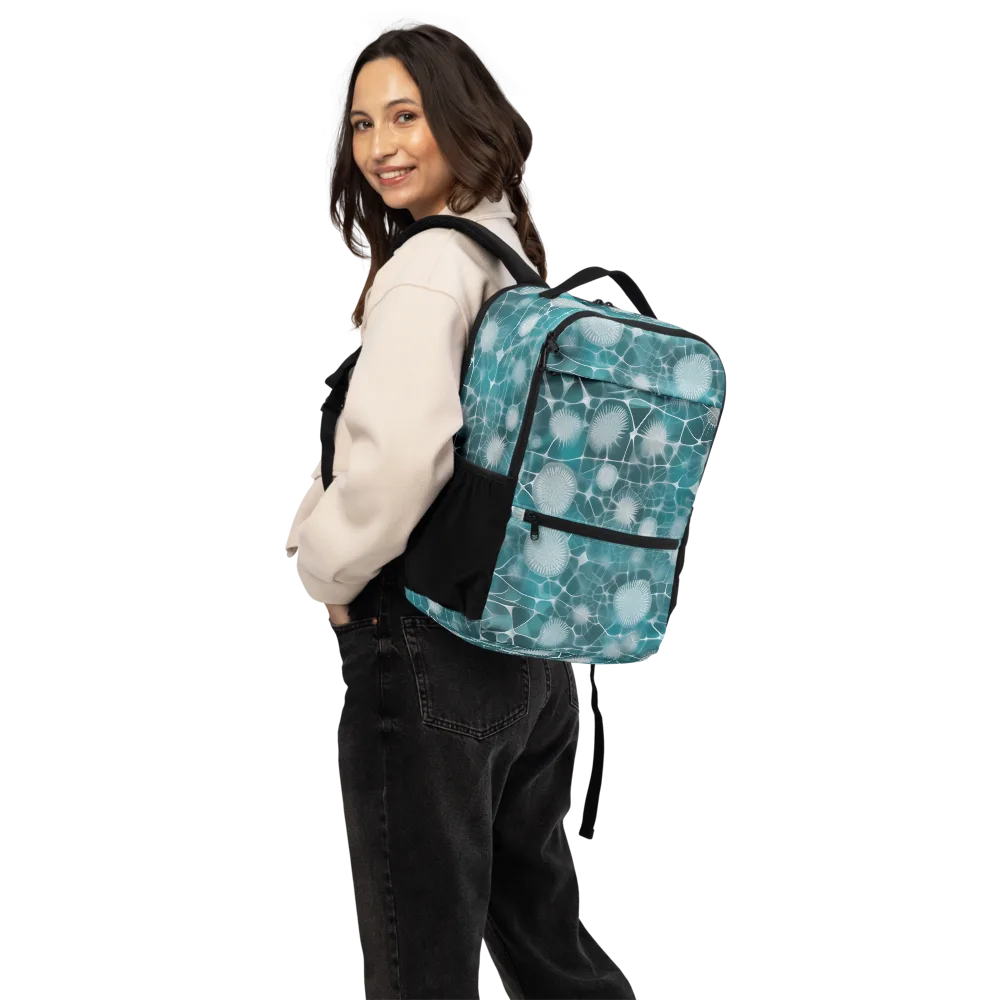Aqua Dandelion on Utility Backpack — Back