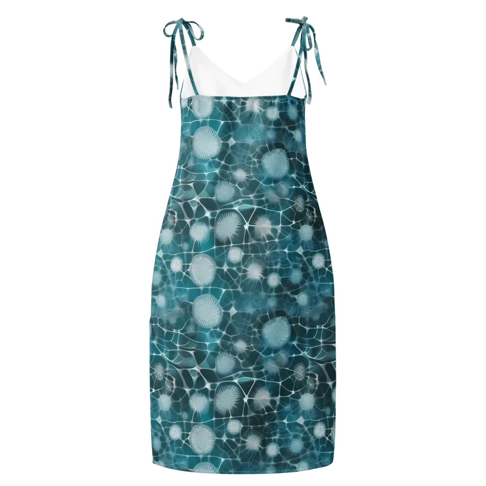 Aqua Dandelion on Slip Dress — Back