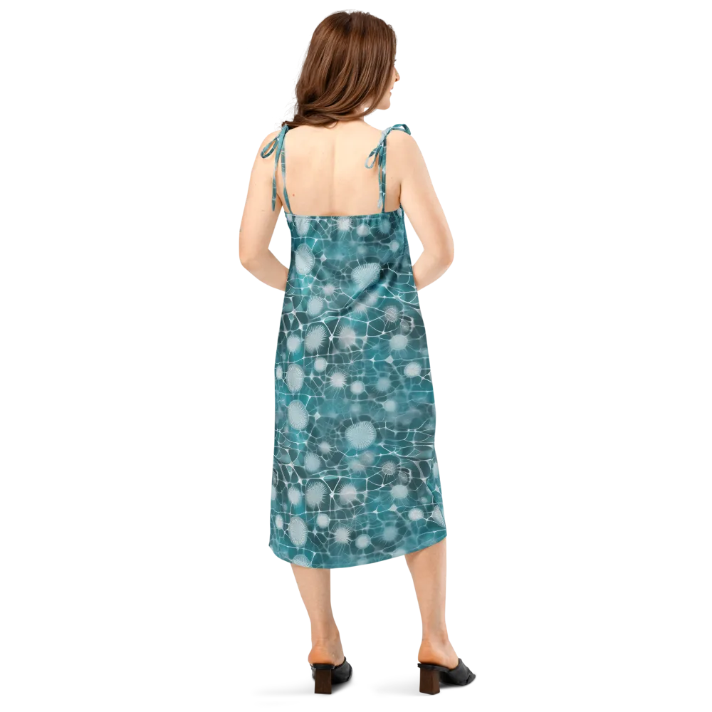 Aqua Dandelion on Slip Dress — Back