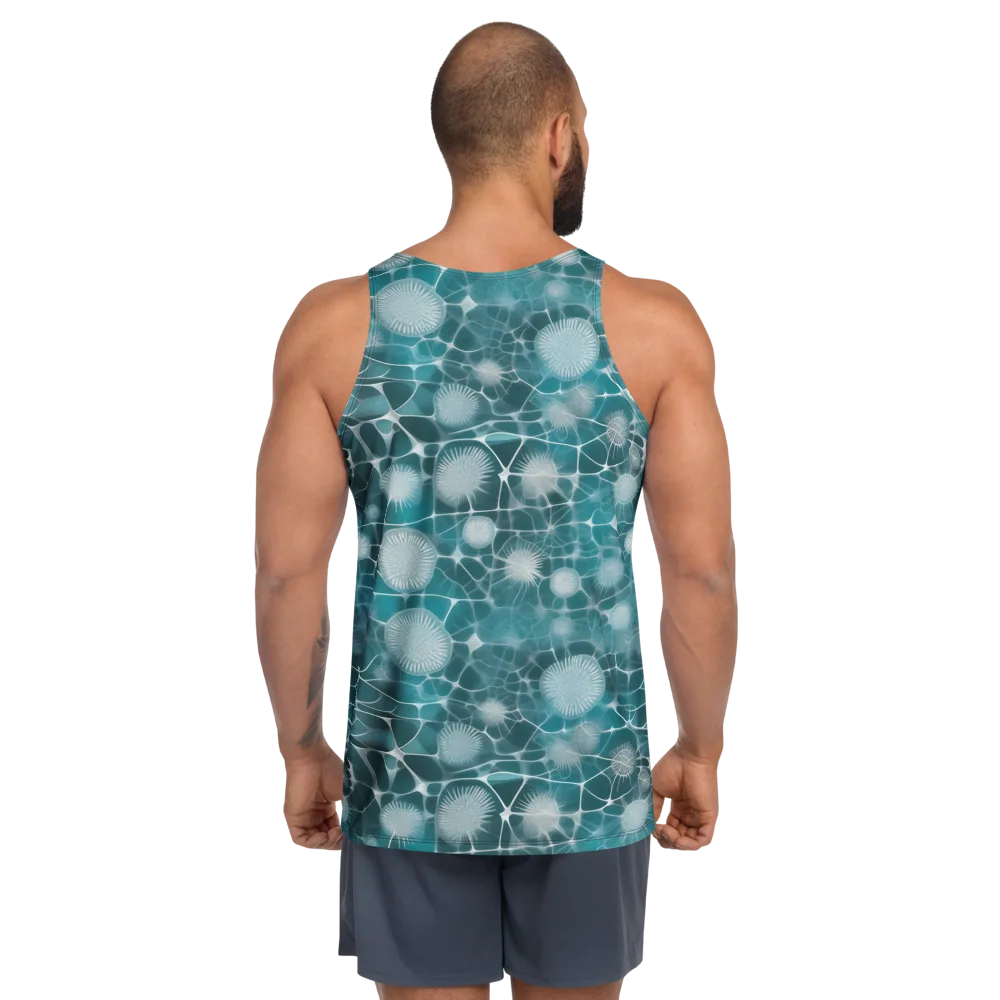 Aqua Dandelion on Men's Tank Top — Back