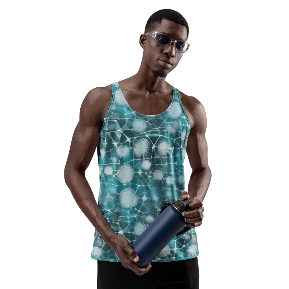 Aqua Dandelion on Men's Tank Top — Front