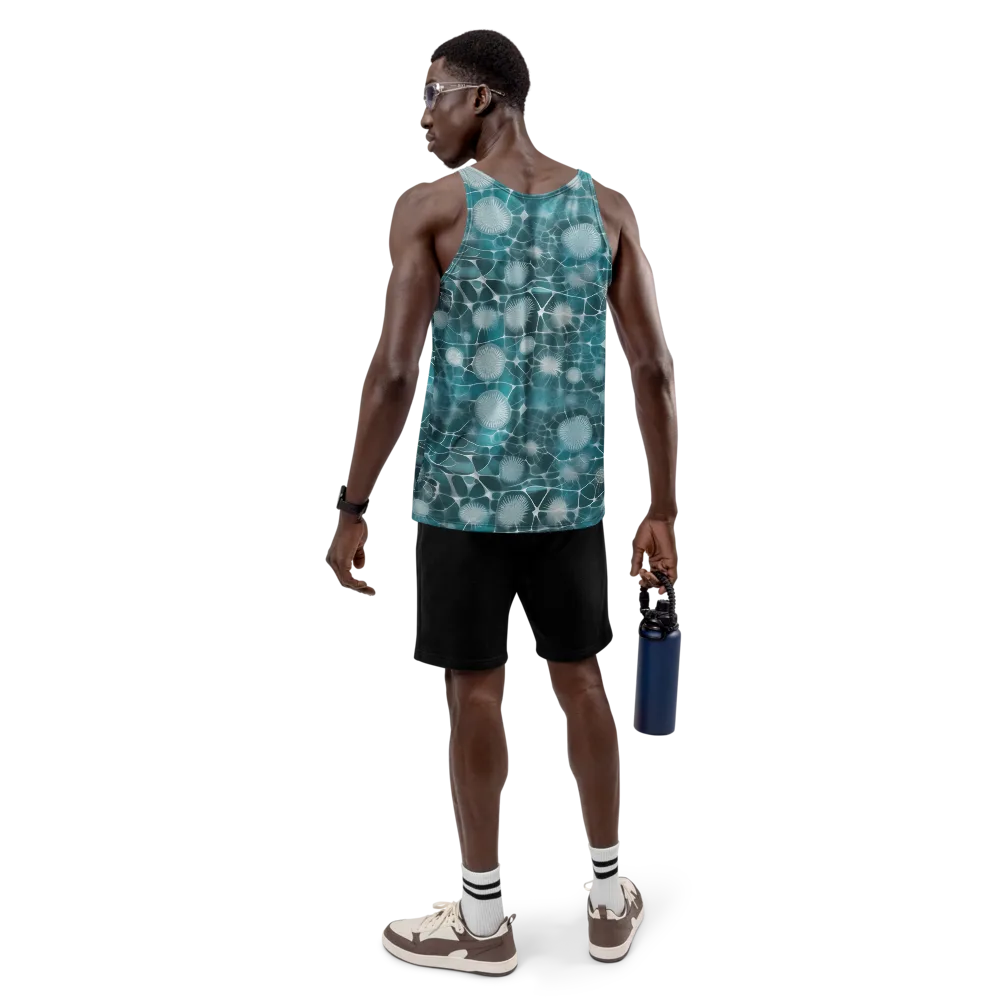 Aqua Dandelion on Men's Tank Top — Back