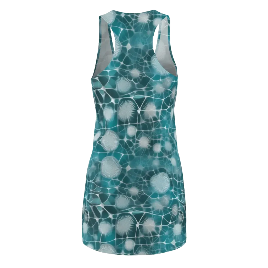 Aqua Dandelion on Racerback Dress — Back