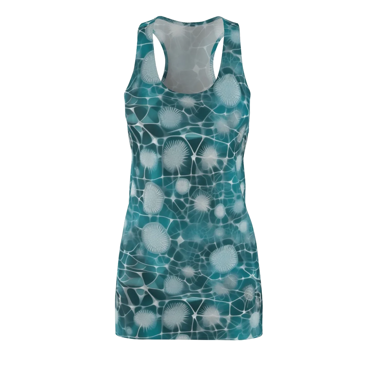 Aqua Dandelion on Racerback Dress — Front