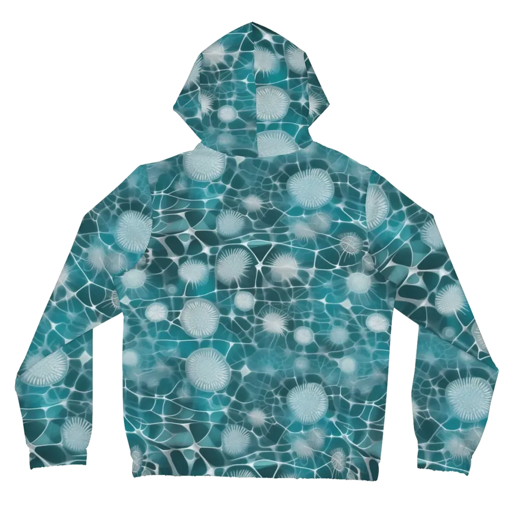 Aqua Dandelion on Women's Full-Zip Hoodie — Back