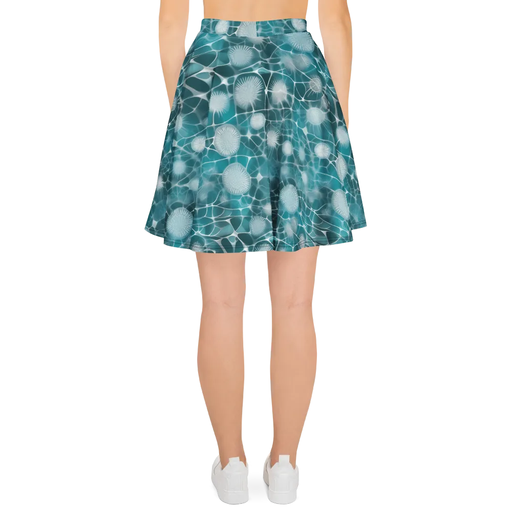 Aqua Dandelion on Skater Skirt — Back