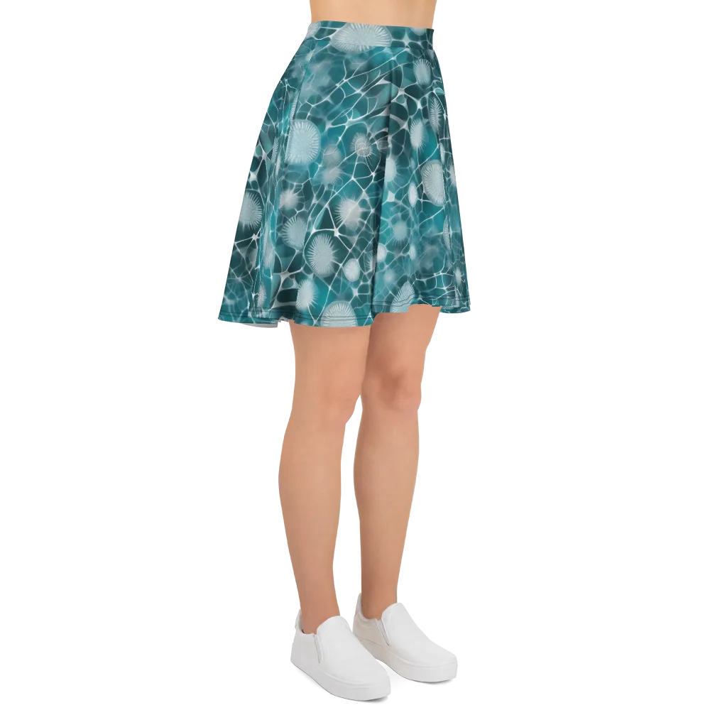Aqua Dandelion on Skater Skirt — Right