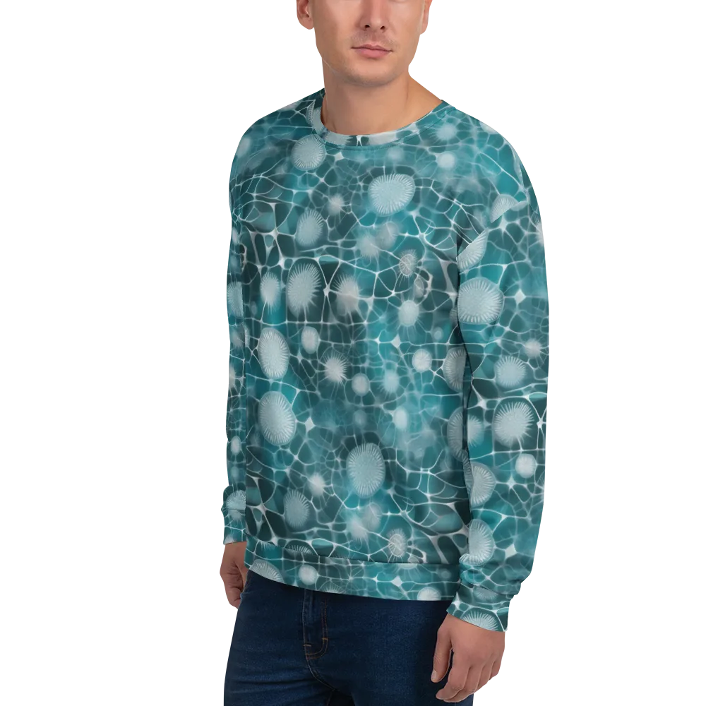 Aqua Dandelion on Sweatshirt — Left Front