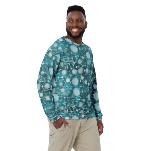 Aqua Dandelion on a Sweatshirt