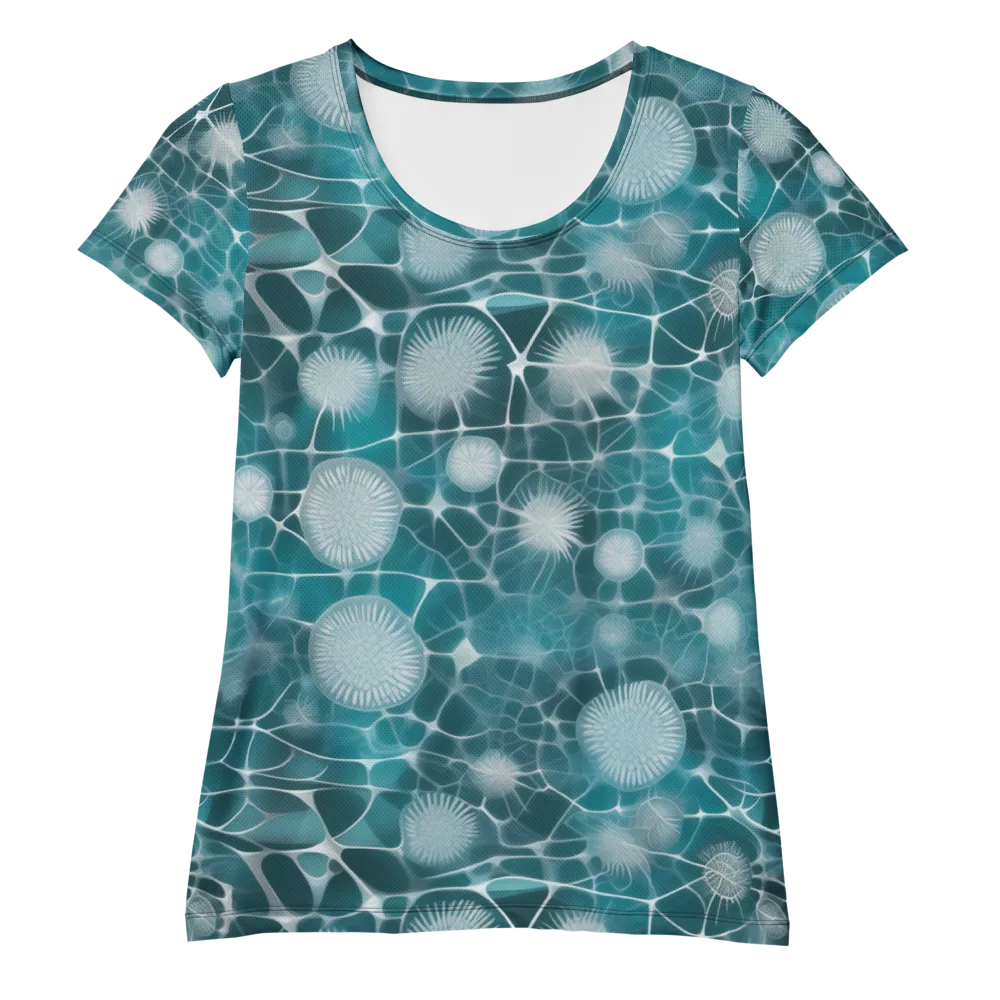 Aqua Dandelion on Women's Athletic T-Shirt — Front