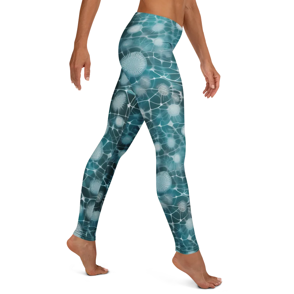 Aqua Dandelion on Leggings — Right