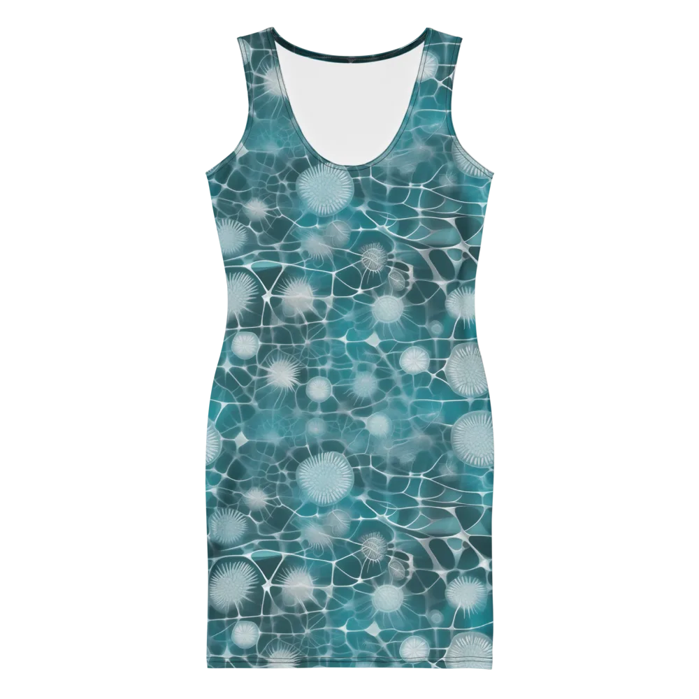Aqua Dandelion on Bodycon Dress — Front