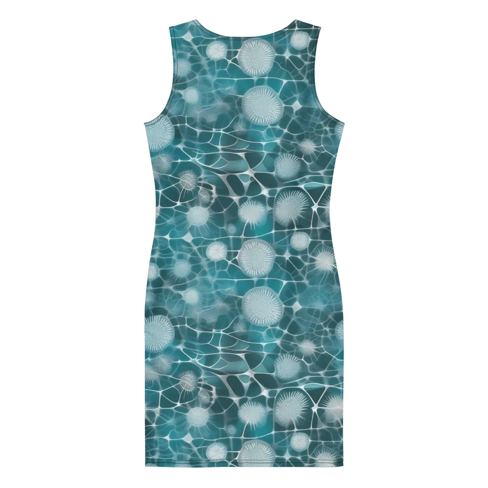 Aqua Dandelion on Bodycon Dress — Back