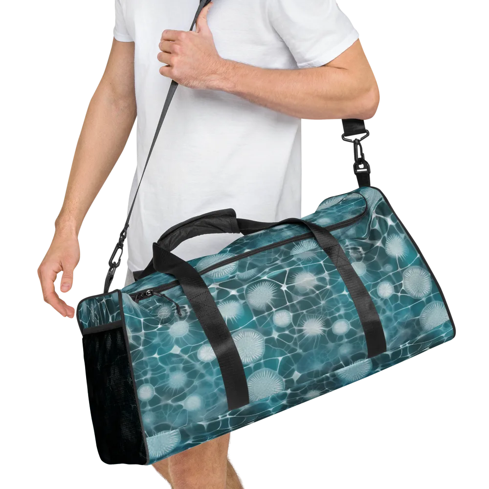 Aqua Dandelion on Duffle Bag — Right Front