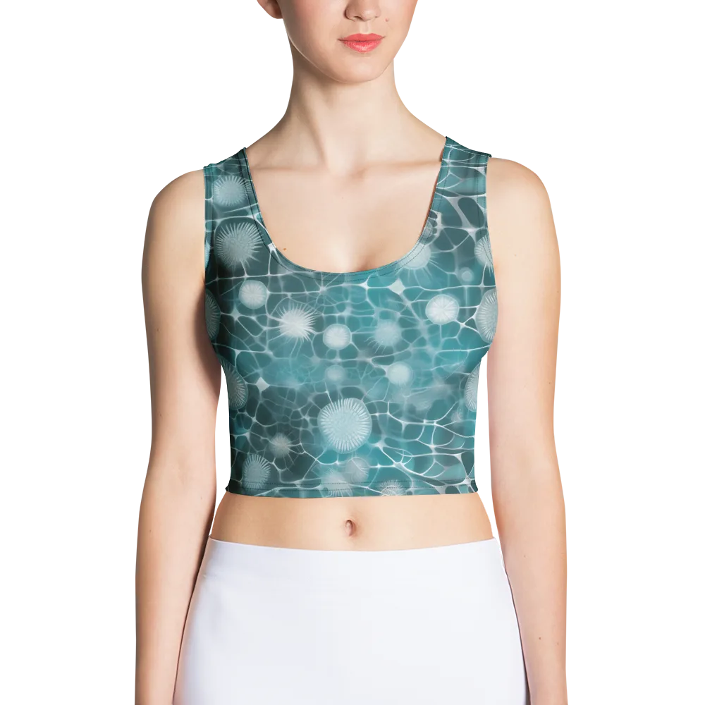 Aqua Dandelion on Crop Top — Front
