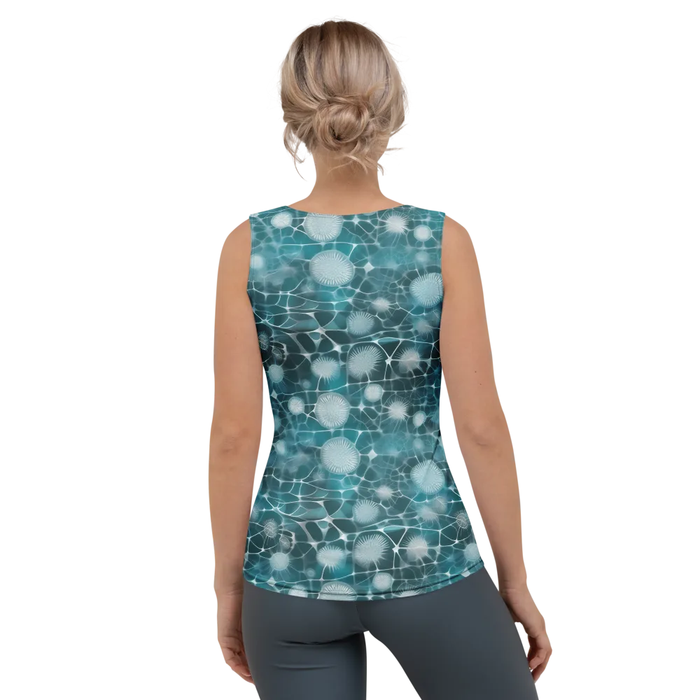 Aqua Dandelion on Women's Tank Top — Back