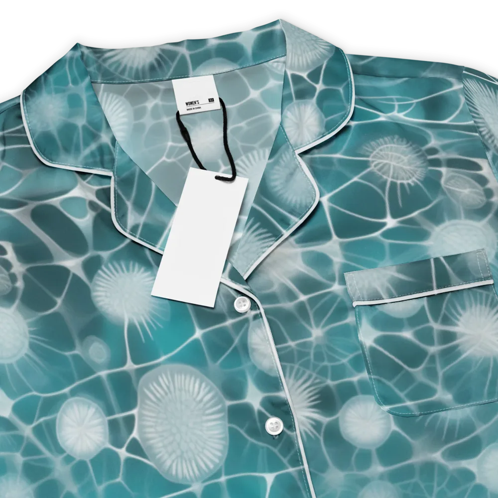 Aqua Dandelion on Women's Short Sleeve Pajama Top — Product details