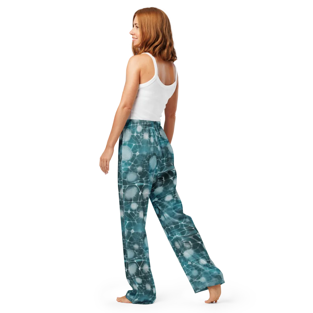Aqua Dandelion on Women's Pajama Pants — Back
