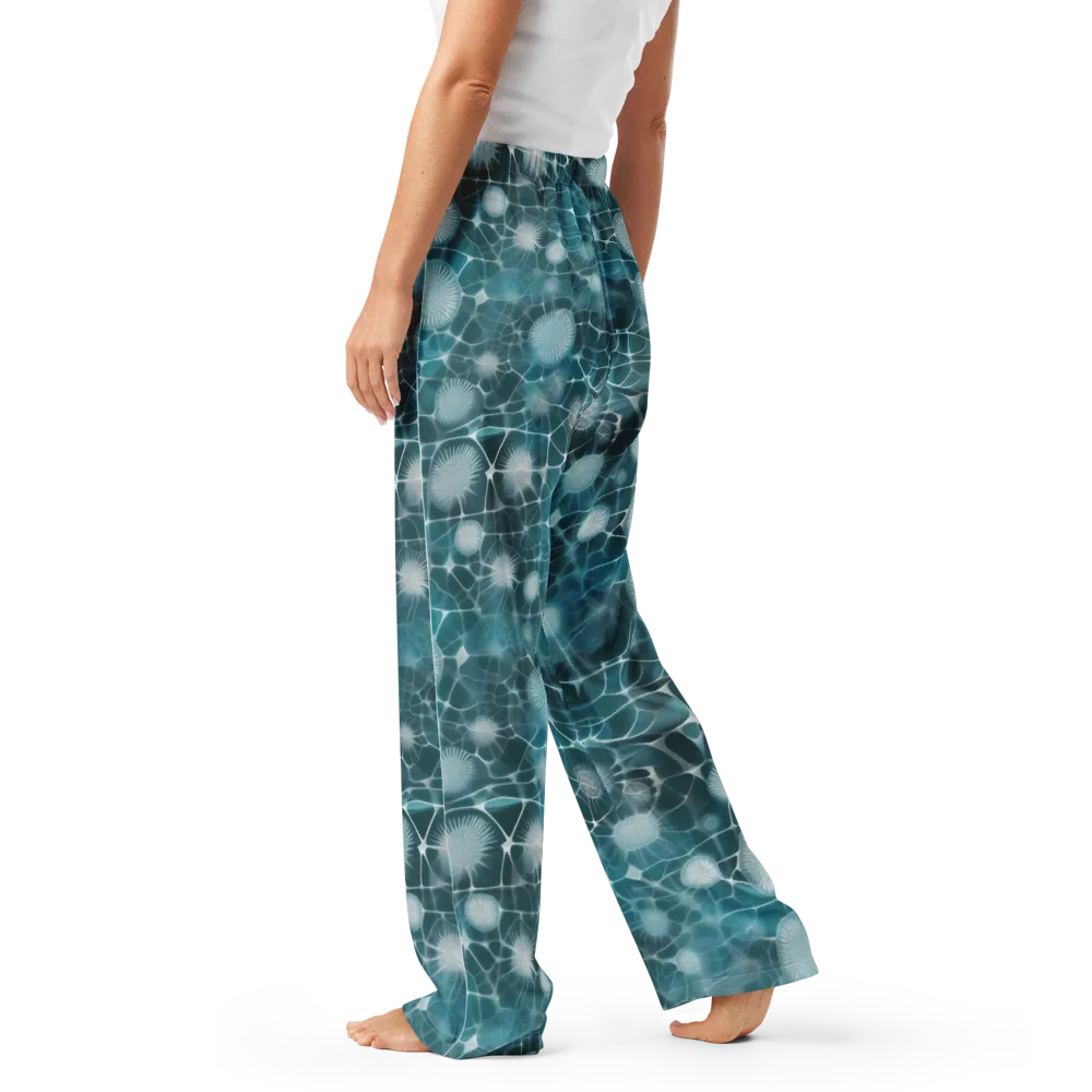 Aqua Dandelion on Women's Pajama Pants — Left