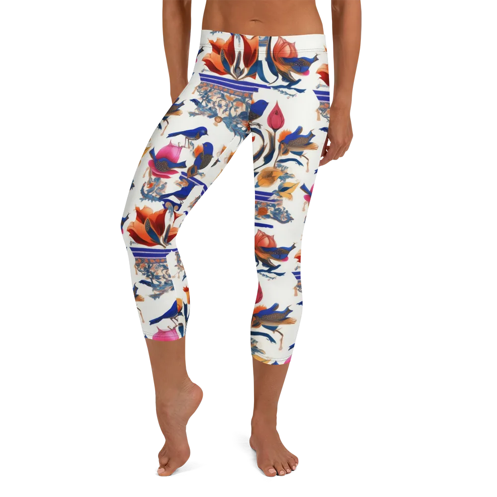 Emberwing Garden on Capri Leggings — Front